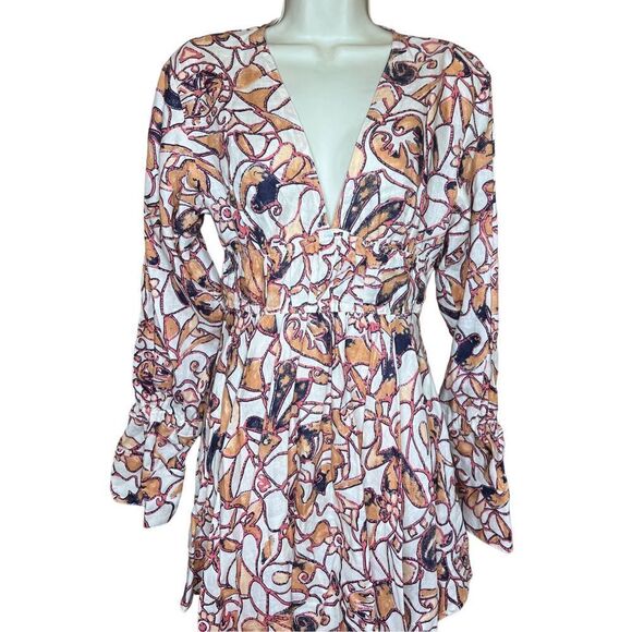 A.L.C. Salina Floral Linen Mini Dress NWOT Size 12 - Picture 5 of 9